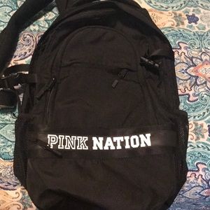 Pink black backpack